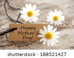 A Natural Looking Label with the Words Happy Mothers Day on it