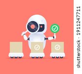 white friendly robot looking... | Shutterstock .eps vector #1911247711