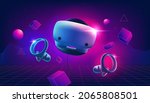 virtual reality headset and... | Shutterstock .eps vector #2065808501