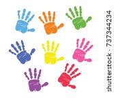 Set Of Colorful Hand Prints...