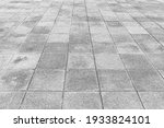 Perspective View Monotone Gray Brick Stone Pavement on The Ground for Street Road
