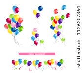happy birthday card set | Shutterstock .eps vector #1126207364