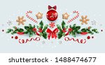 winter festive decorations... | Shutterstock .eps vector #1488474677