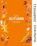 seasonal autumn card. template... | Shutterstock .eps vector #2048995511