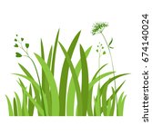 grass icon. silhouette of... | Shutterstock .eps vector #674140024