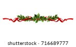 christmas festive poinsettia... | Shutterstock .eps vector #716689777