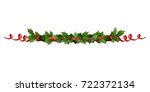 christmas festive poinsettia... | Shutterstock .eps vector #722372134