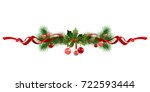 christmas festive  frame.... | Shutterstock .eps vector #722593444