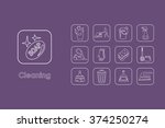 set of cleaning simple icons | Shutterstock .eps vector #374250274