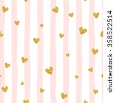 gold glittering heart confetti... | Shutterstock .eps vector #358522514