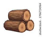 Vector Wooden Logs. Stack Of...