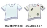 vector cartoon white t shirt ... | Shutterstock .eps vector #301888667