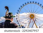 Small photo of Munich, Germany - April 21: typical traditional hat of a bavarian Marksman at the annual spring festival (Fruhlingsfest) in Munich on April 21, 2023