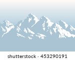 snow-capped mountains - vector background 