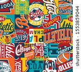 college sporting labels... | Shutterstock .eps vector #1553859044