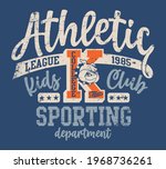 cute bulldog college athletic... | Shutterstock .eps vector #1968736261