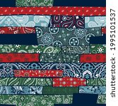bandana paisley fabric striped... | Shutterstock .eps vector #1995101537