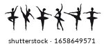 set of six silhouettes of poses ... | Shutterstock .eps vector #1658649571