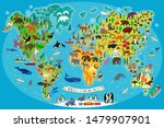 animal map of the world for... | Shutterstock .eps vector #1479907901