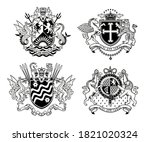vintage heraldic coats of arms. ... | Shutterstock .eps vector #1821020324