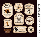  halloween bottle labels  ... | Shutterstock .eps vector #730948627