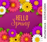 colorful spring background with ... | Shutterstock .eps vector #1025412004