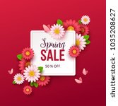 spring sale background with... | Shutterstock .eps vector #1035208627
