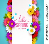 colorful spring background with ... | Shutterstock .eps vector #1035208654