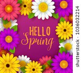 colorful spring background with ... | Shutterstock .eps vector #1036032214