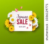 spring sale background with... | Shutterstock .eps vector #1036129771
