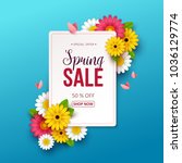 spring sale background with... | Shutterstock .eps vector #1036129774