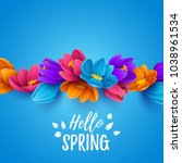 spring sale background with... | Shutterstock .eps vector #1038961534