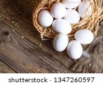 White Eggs From The Basket On...