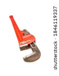 Small photo of An old plumber's pipe wrench on white. This is also commonly called a monkey wrench.