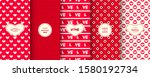love heart patterns. set of... | Shutterstock .eps vector #1580192734