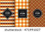 autumn seamless patterns.... | Shutterstock .eps vector #471991027