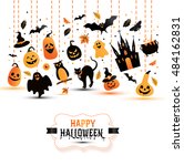 halloween banner on white... | Shutterstock .eps vector #484162831