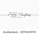 simple black merry christmas... | Shutterstock .eps vector #2074253974