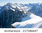 Mont Blanc Mountaneers Walking...