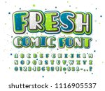 fresh green and blue comic font ... | Shutterstock .eps vector #1116905537