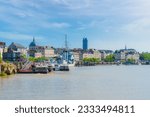 Small photo of Panoramic view of Nates River Loire cityscape, France