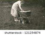 Vintage Photo Of Young Mother...
