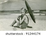 Vintage Photo Of Young Girl...