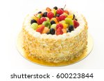 Fruits cake isolated on white background