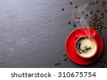 coffee cup background with... | Shutterstock . vector #310675754