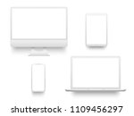 white desktop computer display... | Shutterstock .eps vector #1109456297