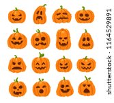 cartoon halloween pumpkin.... | Shutterstock .eps vector #1164529891