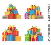 christmas presents in gift... | Shutterstock .eps vector #1185499087
