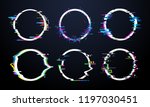 glitch circle frame. tv... | Shutterstock .eps vector #1197030451