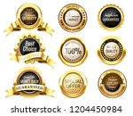 realistic golden labels.... | Shutterstock .eps vector #1204450984